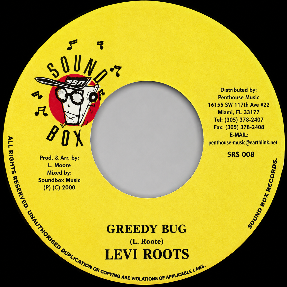 Levi Roots - Greedy Bug / Version (Sound Box) (Orig. Press) 7"