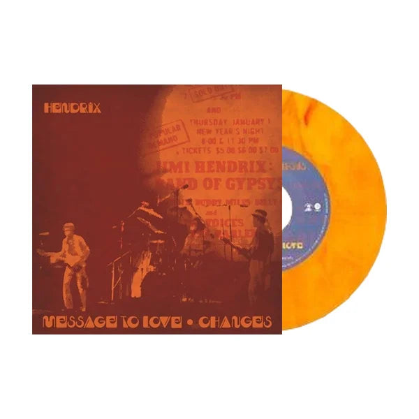 Jimi Hendrix - “Message To Love (Live)” / “Changes (Live)” | 7" LP Splatter Naranja (RSDROP2)